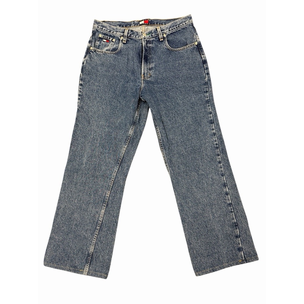 Vintage Tommy Hilfiger Women 100% Cotton Bootcut 90s Y2K‎ Denim Jeans Sz 14R/31